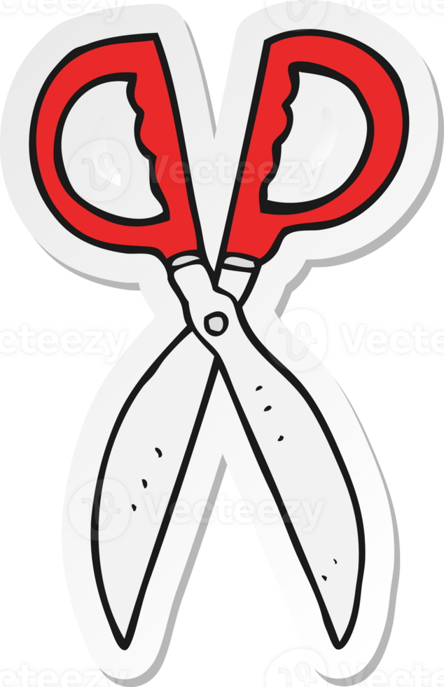 sticker of a cartoon pair of scissors png