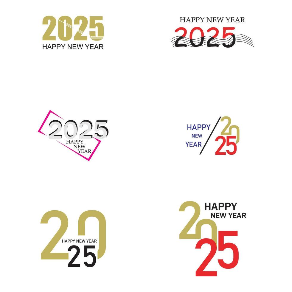 Happy New Year 2025 text design 45234296 Vector Art at Vecteezy