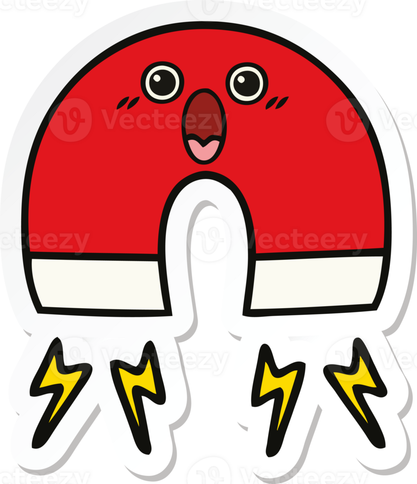 sticker of a cute cartoon magnet png