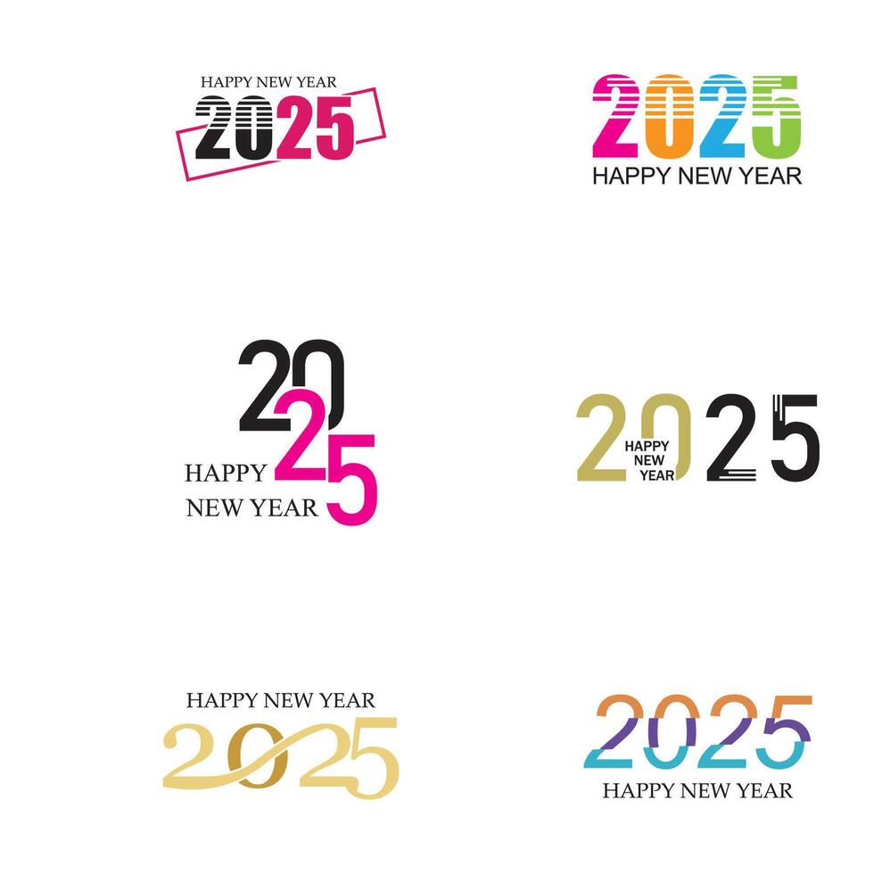 contento nuevo año 2025 texto diseño vector