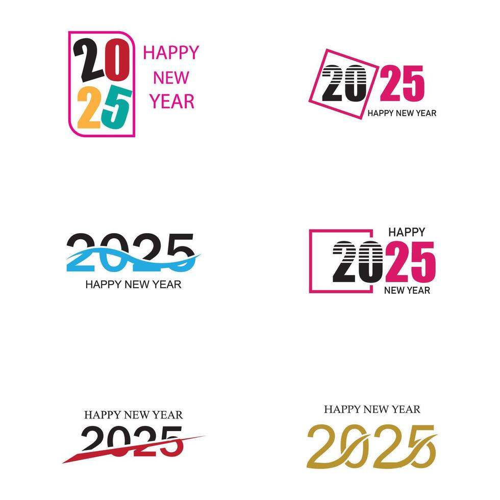 contento nuevo año 2025 texto diseño vector