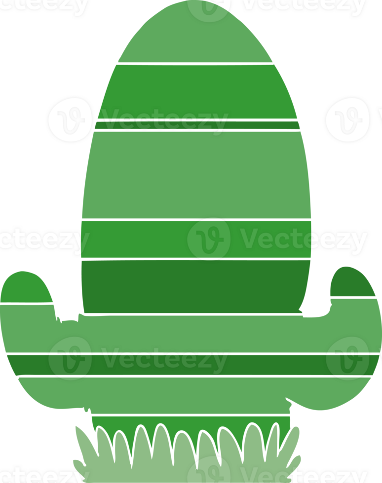 flat color style cartoon cactus png
