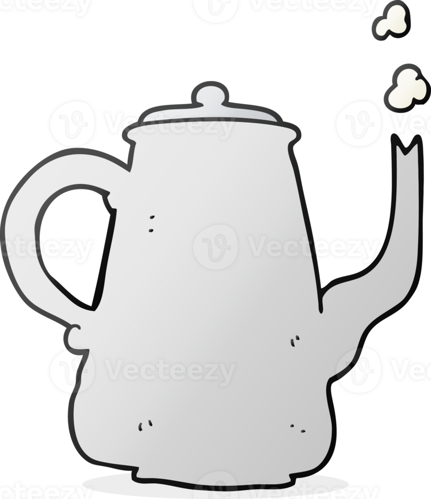 hand drawn cartoon coffee pot png