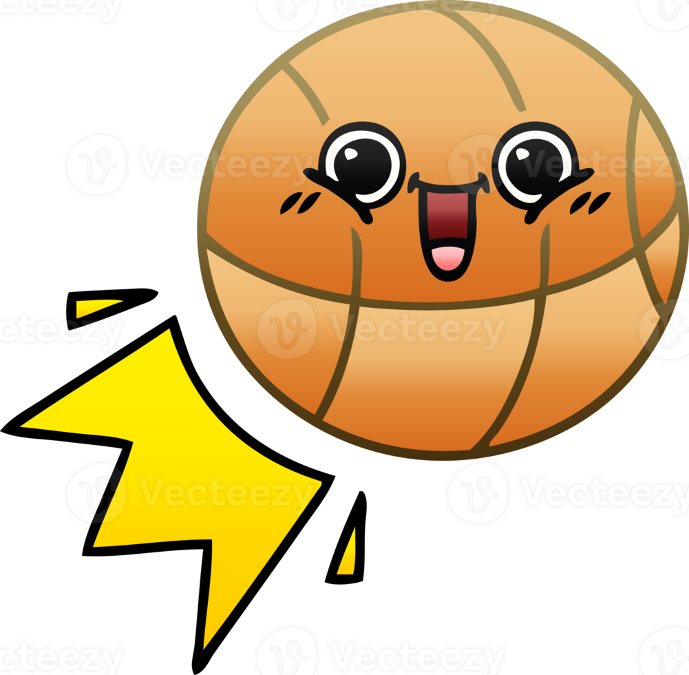 gradient shaded cartoon of a basketball png