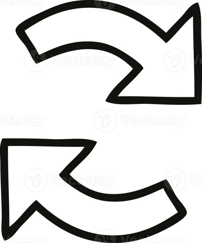 line drawing cartoon of a directional arrow png