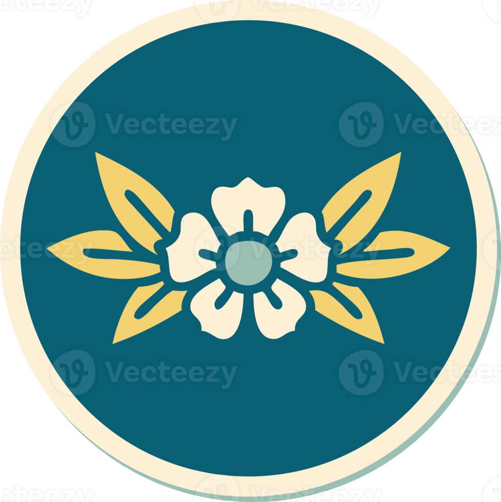 sticker of tattoo in traditional style of a flower png