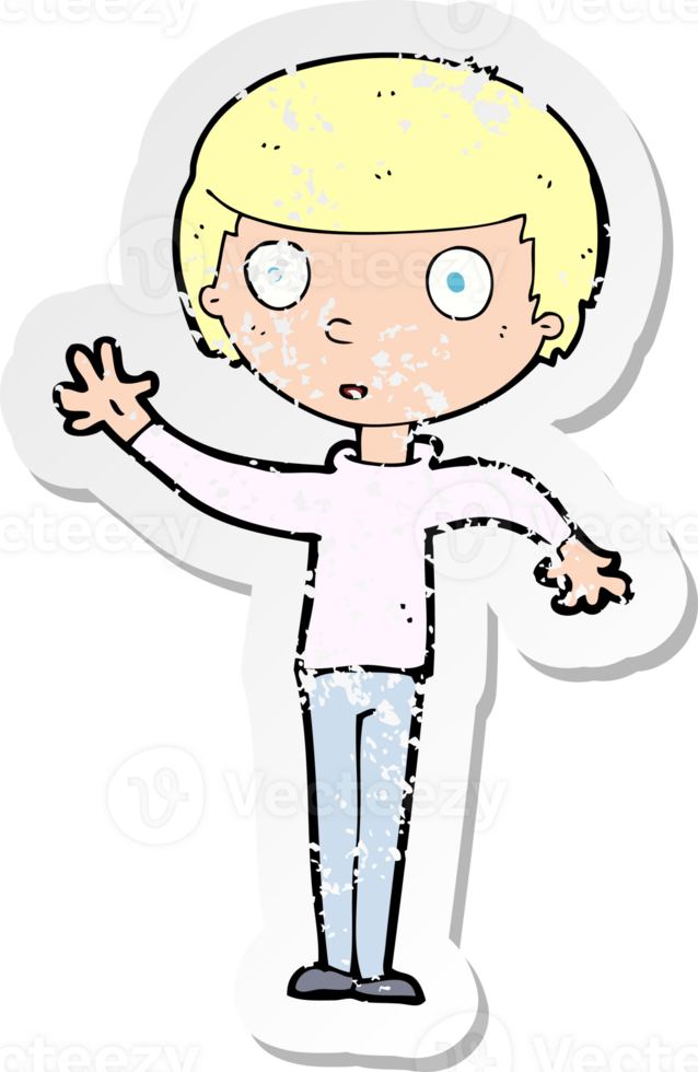 retro distressed sticker of a cartoon doodle png