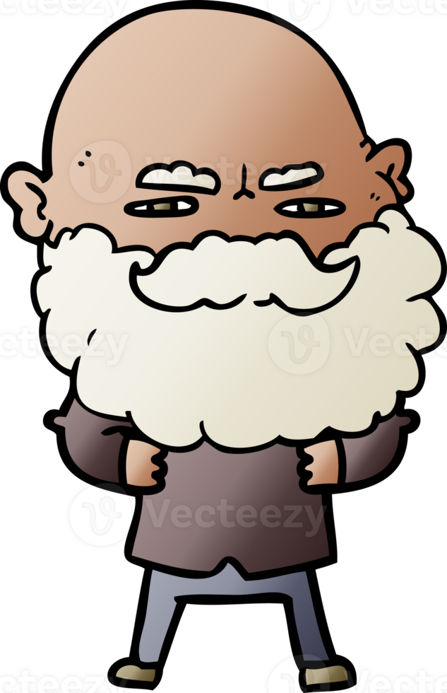 cartoon man with beard frowning png