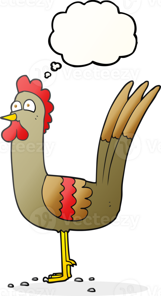hand drawn thought bubble cartoon chicken png