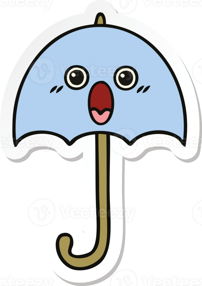 sticker of a cute cartoon umbrella png