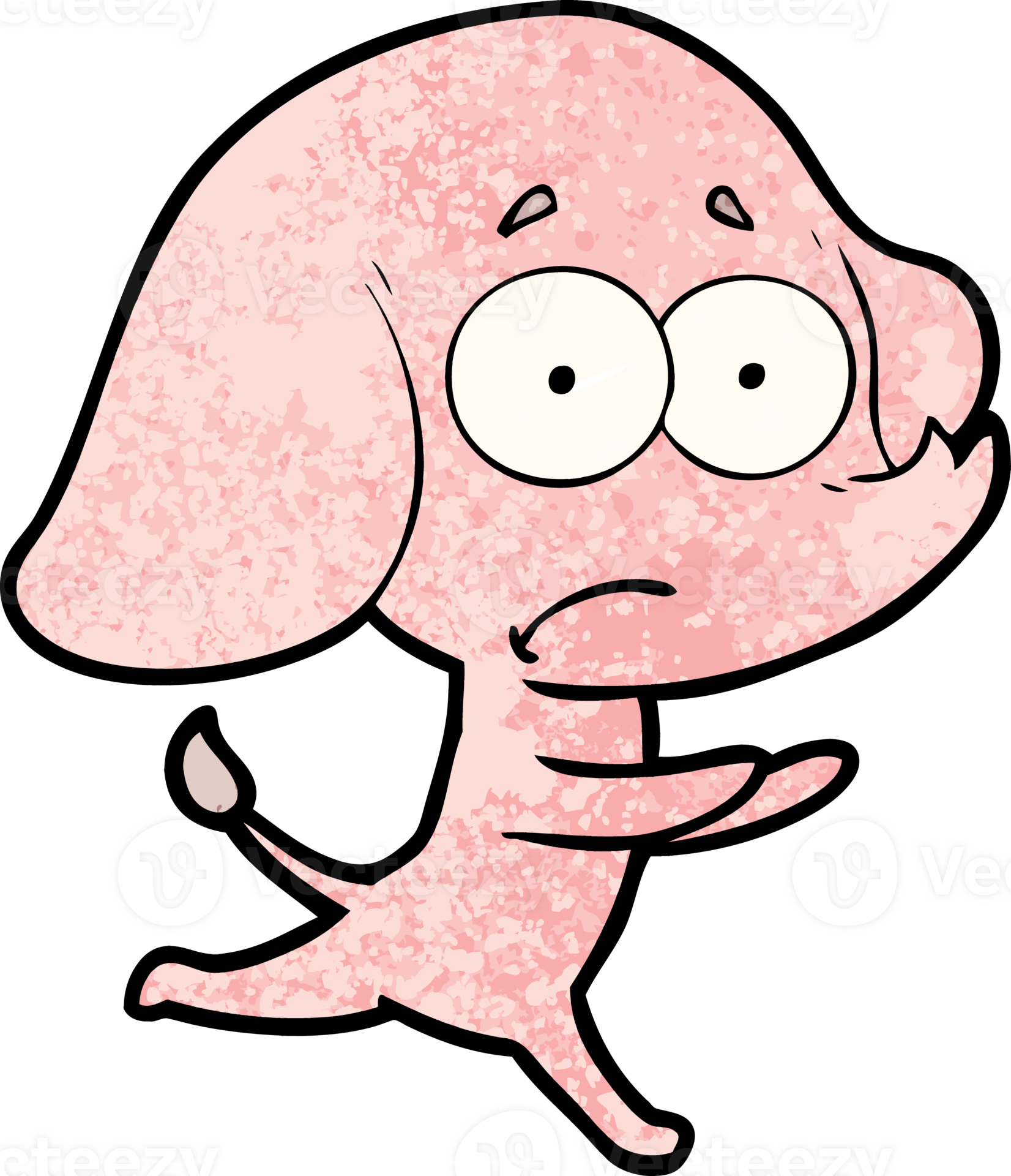 cartoon unsure elephant running away 45235333 PNG