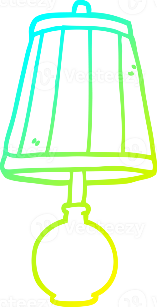 cold gradient line drawing of a cartoon table lamp png