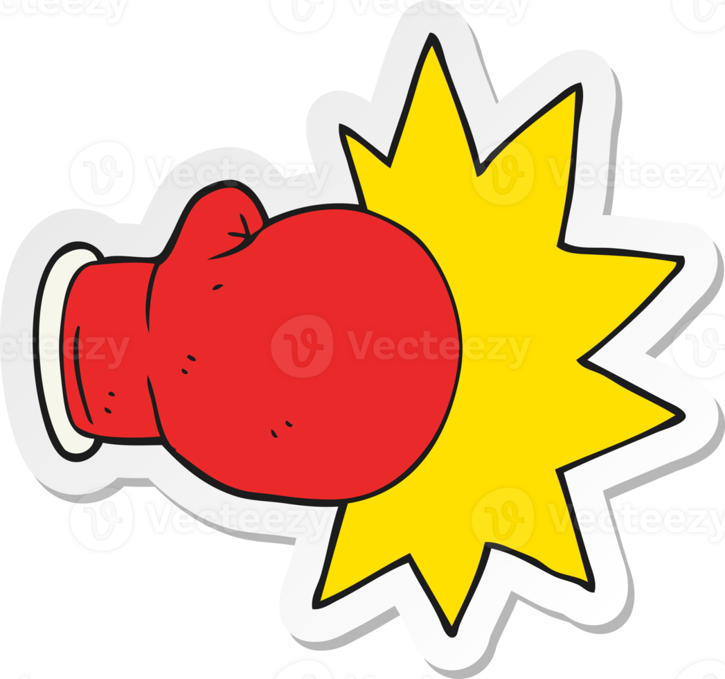sticker of a cartoon boxing glove png