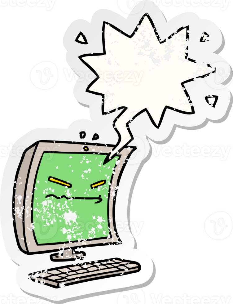 cyber bullying cartoon with speech bubble distressed distressed old sticker png