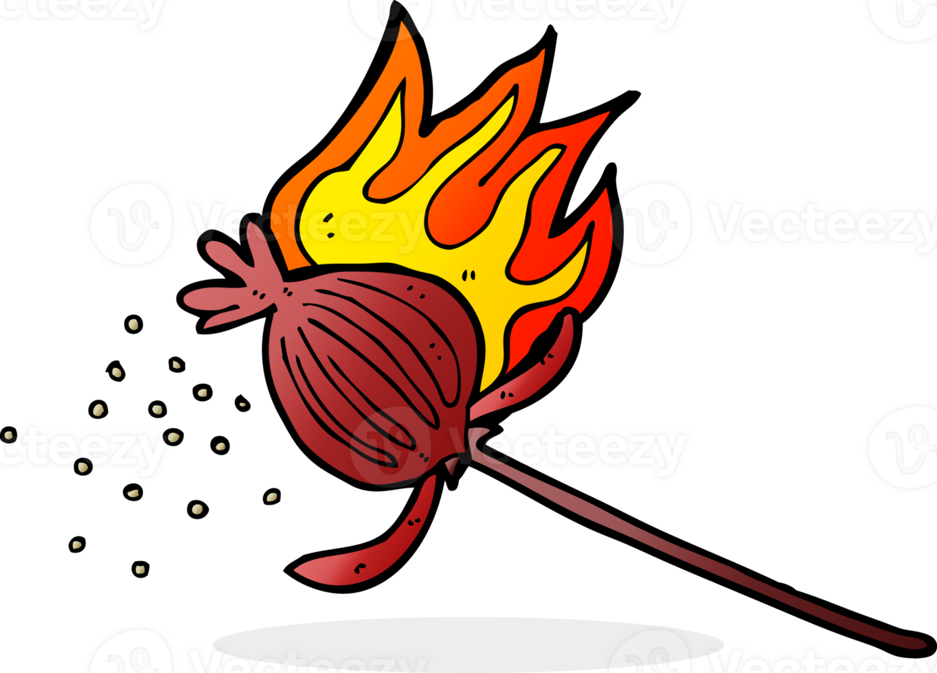 cartoon poppy flower png
