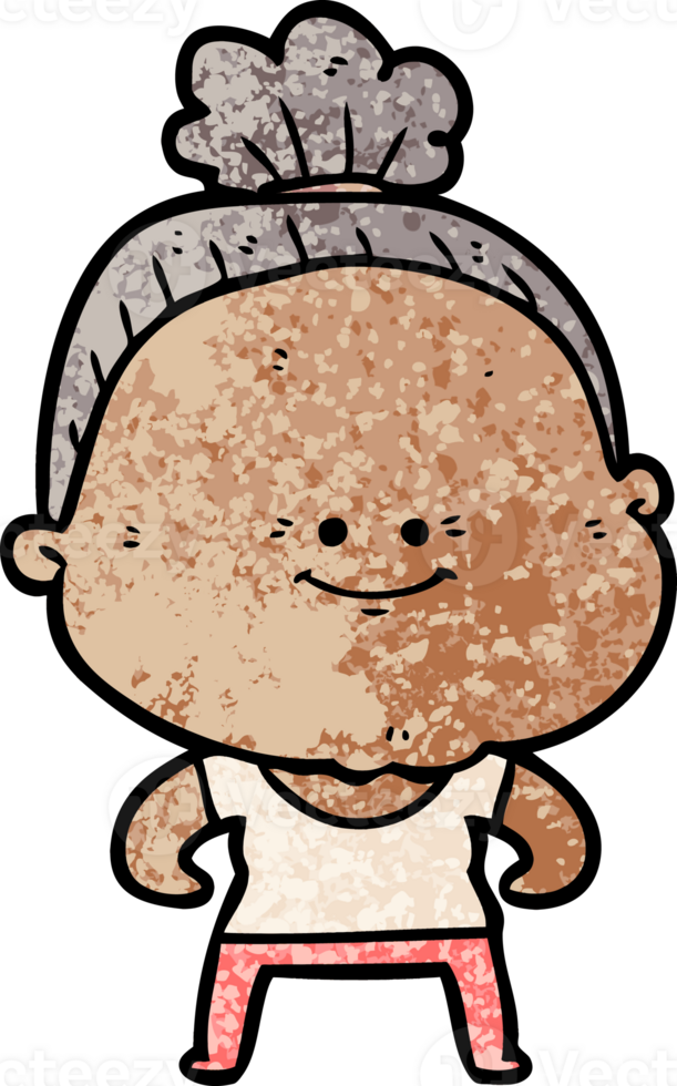cartoon happy old woman png