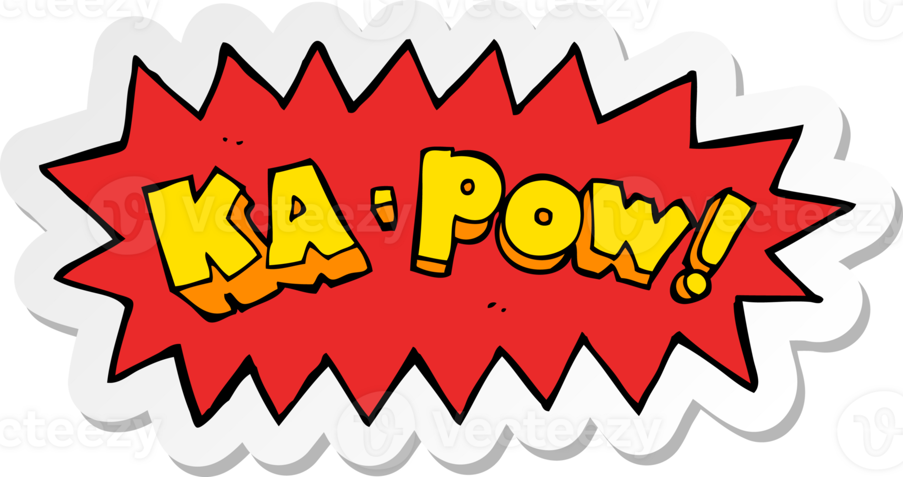 sticker of a cartoon ka pow png