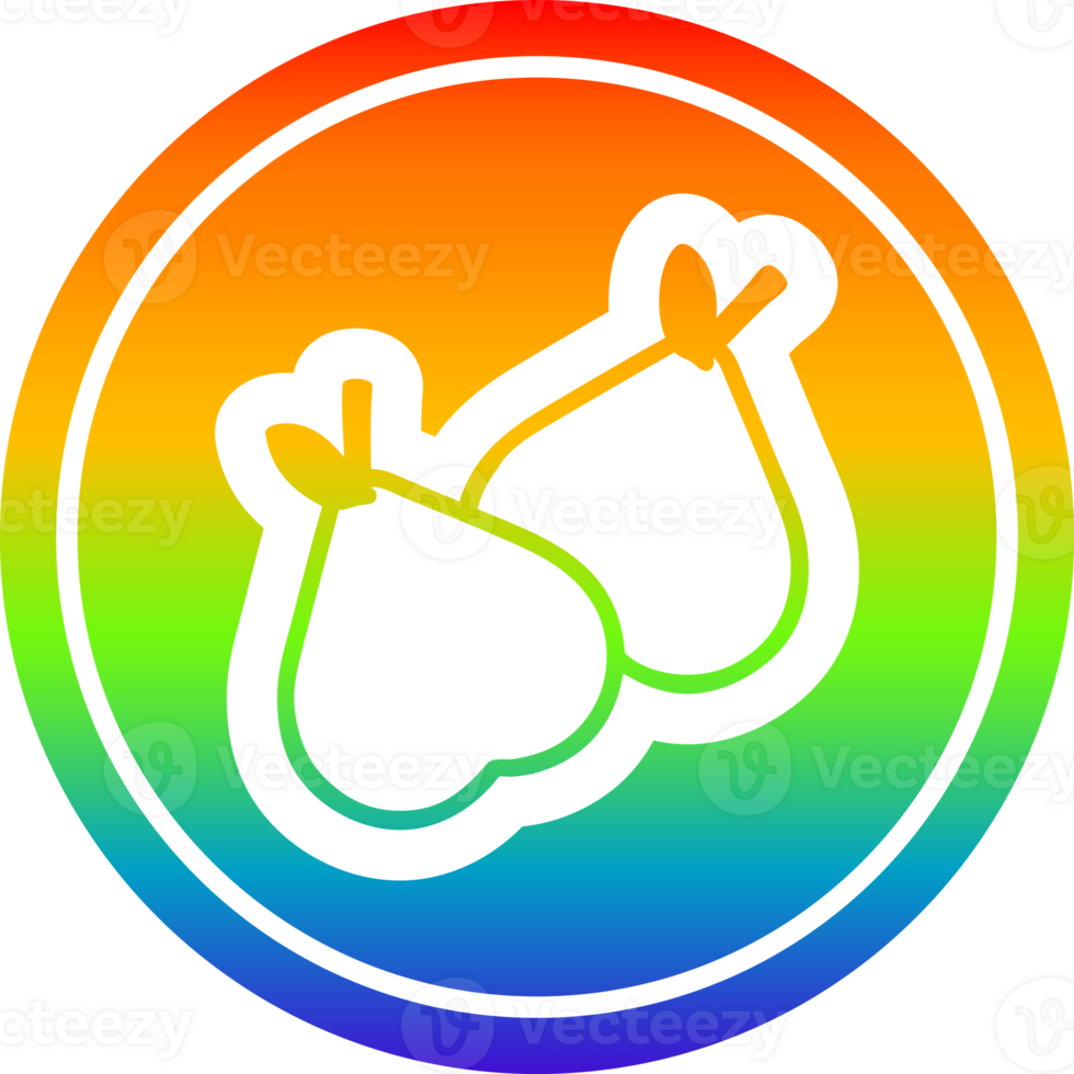 organic pears circular icon with rainbow gradient finish png
