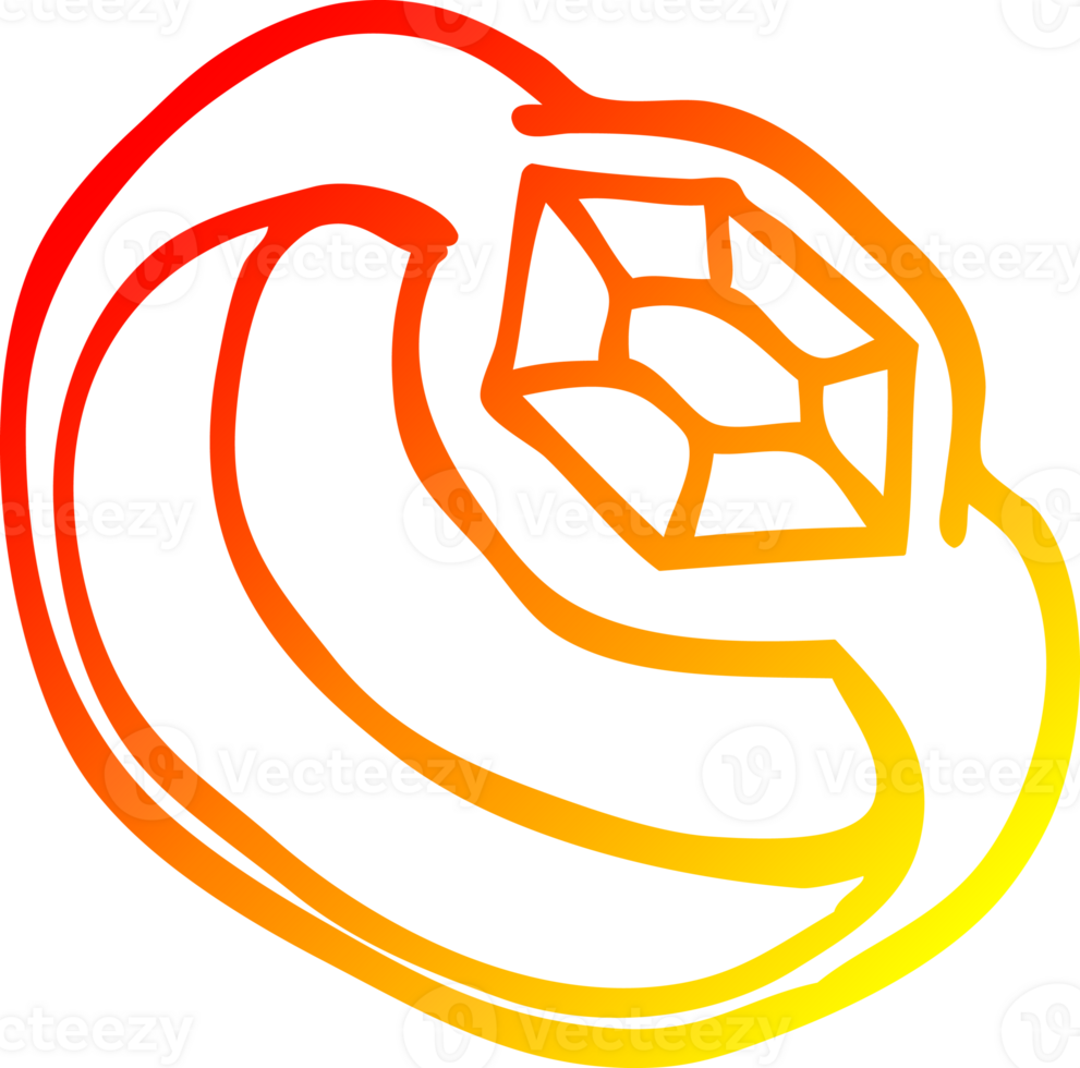warm gradient line drawing of a cartoon diamond ring png
