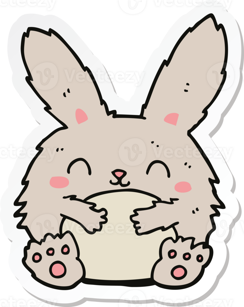 sticker of a cute cartoon rabbit png