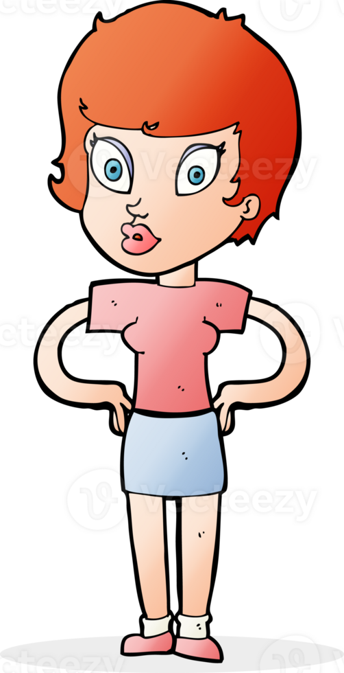 cartoon woman with hands on hips png