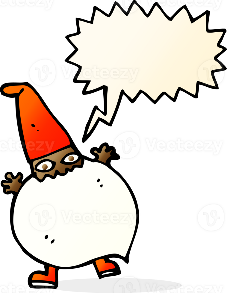 cartoon tiny santa with speech bubble png