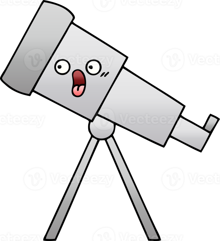gradient shaded cartoon of a telescope png