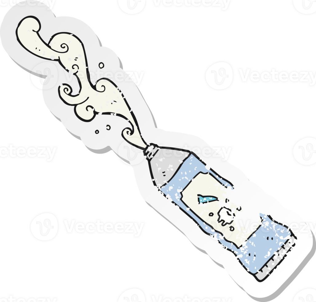 retro distressed sticker of a cartoon toothpaste squirting png