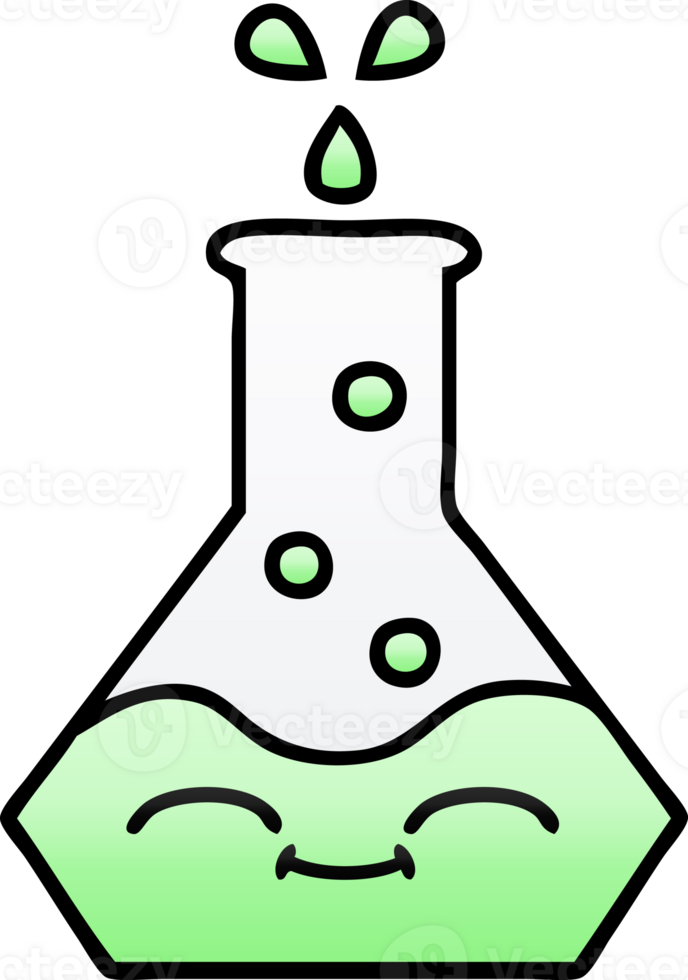 gradient shaded cartoon of a science beaker png