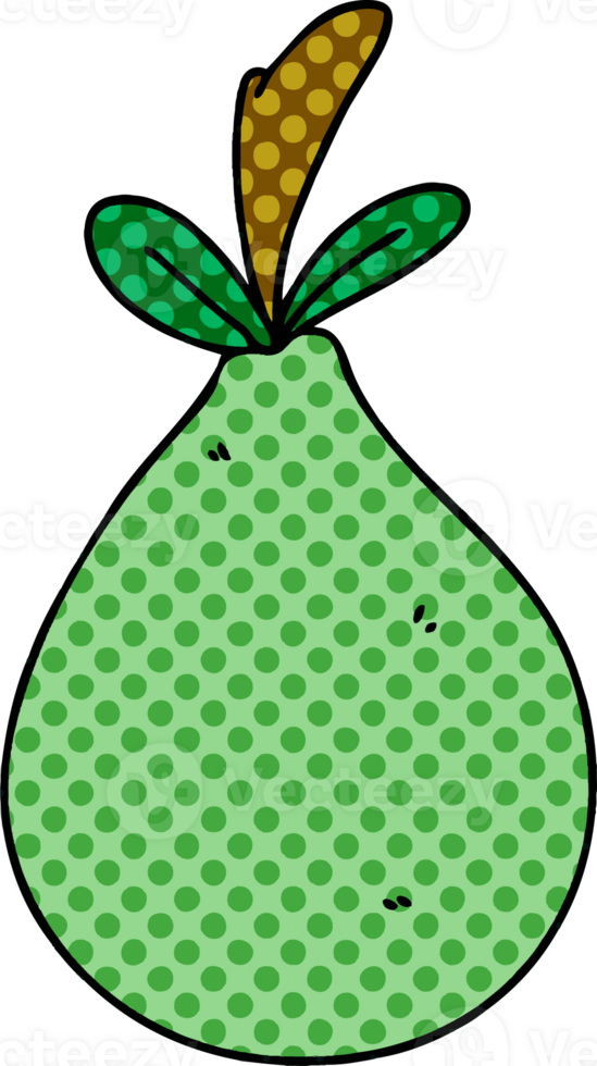 comic book style quirky cartoon pear png