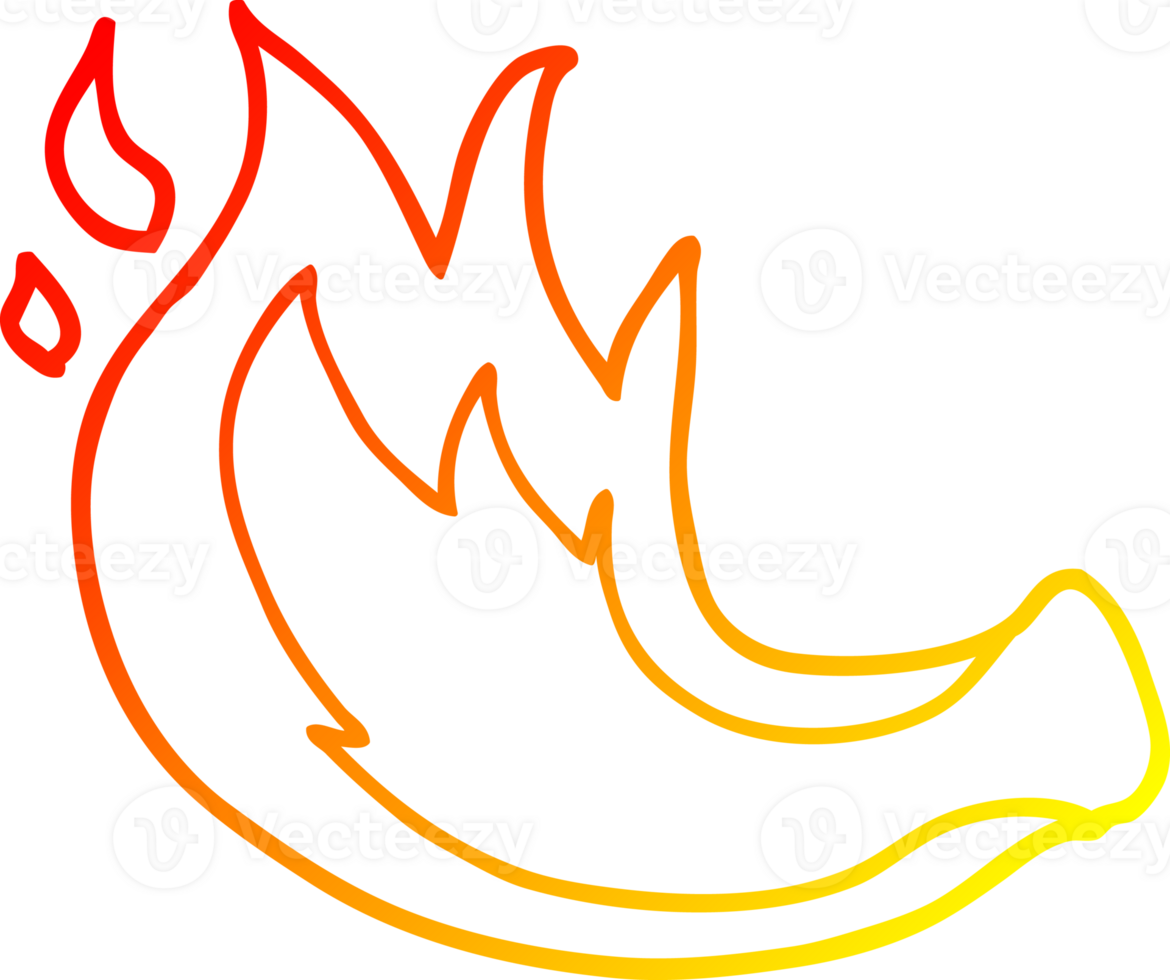 warm gradient line drawing of a cartoon gas flame png