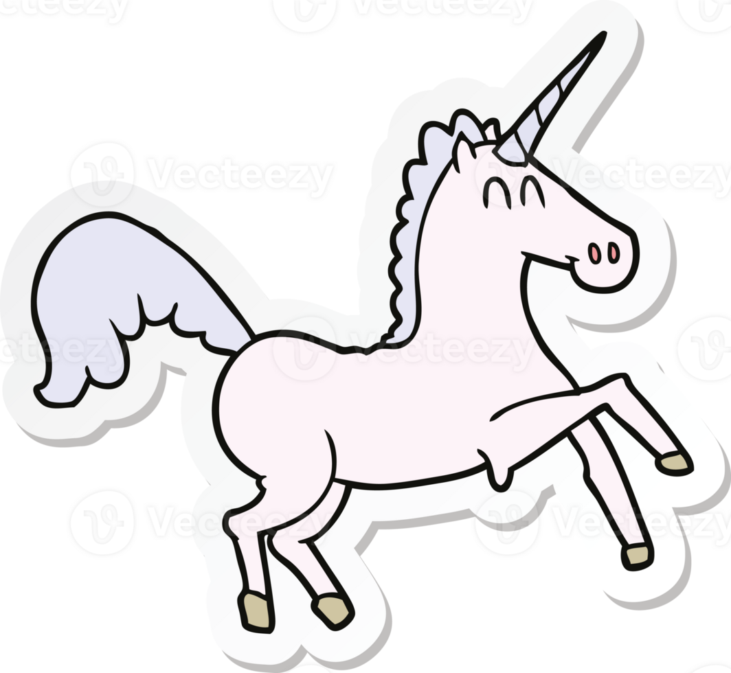 sticker of a cartoon unicorn png