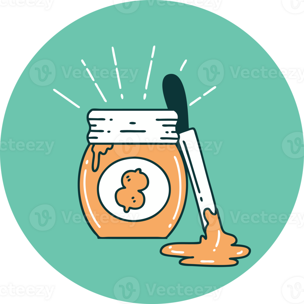 icon of a tattoo style peanut butter png