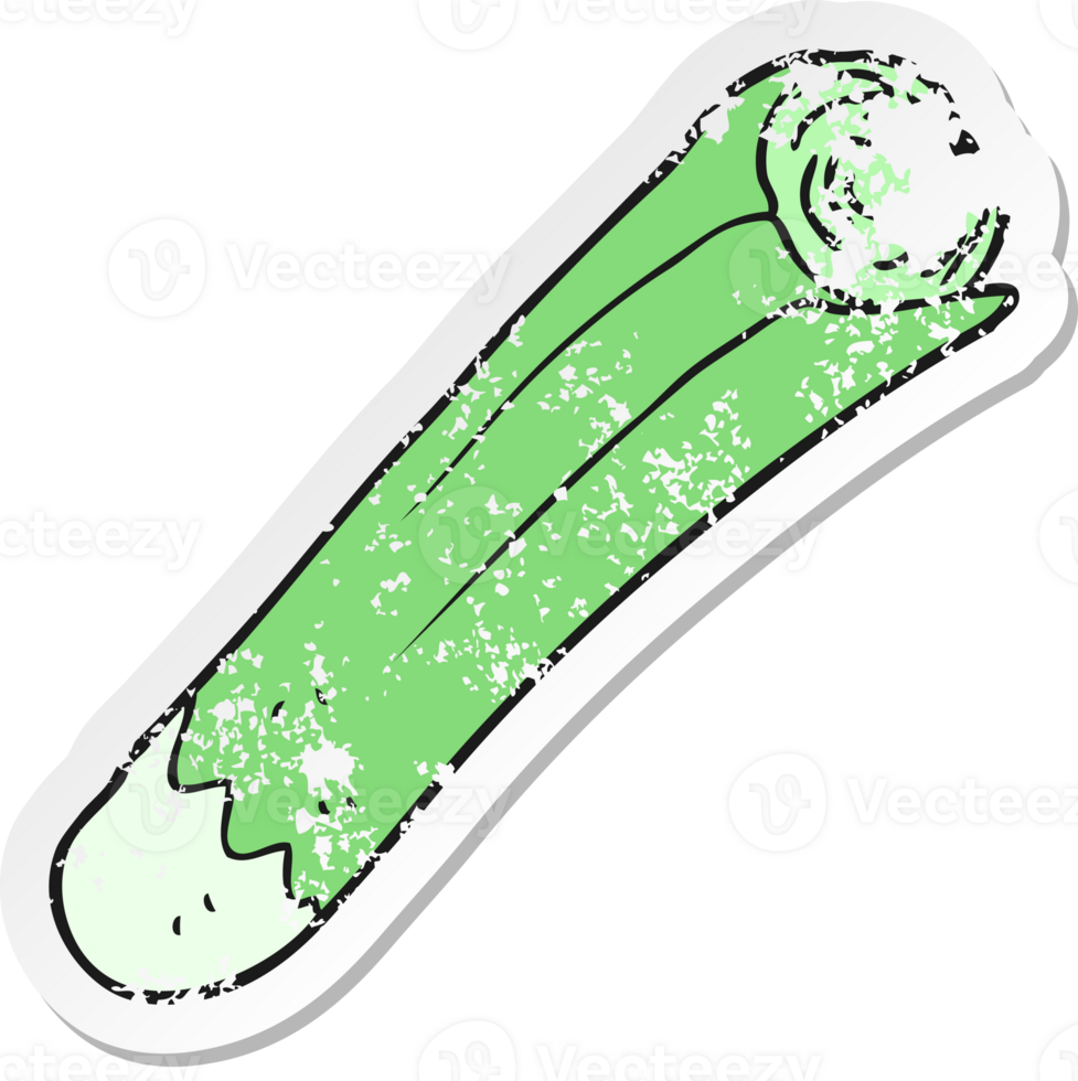 retro distressed sticker of a cartoon leek png
