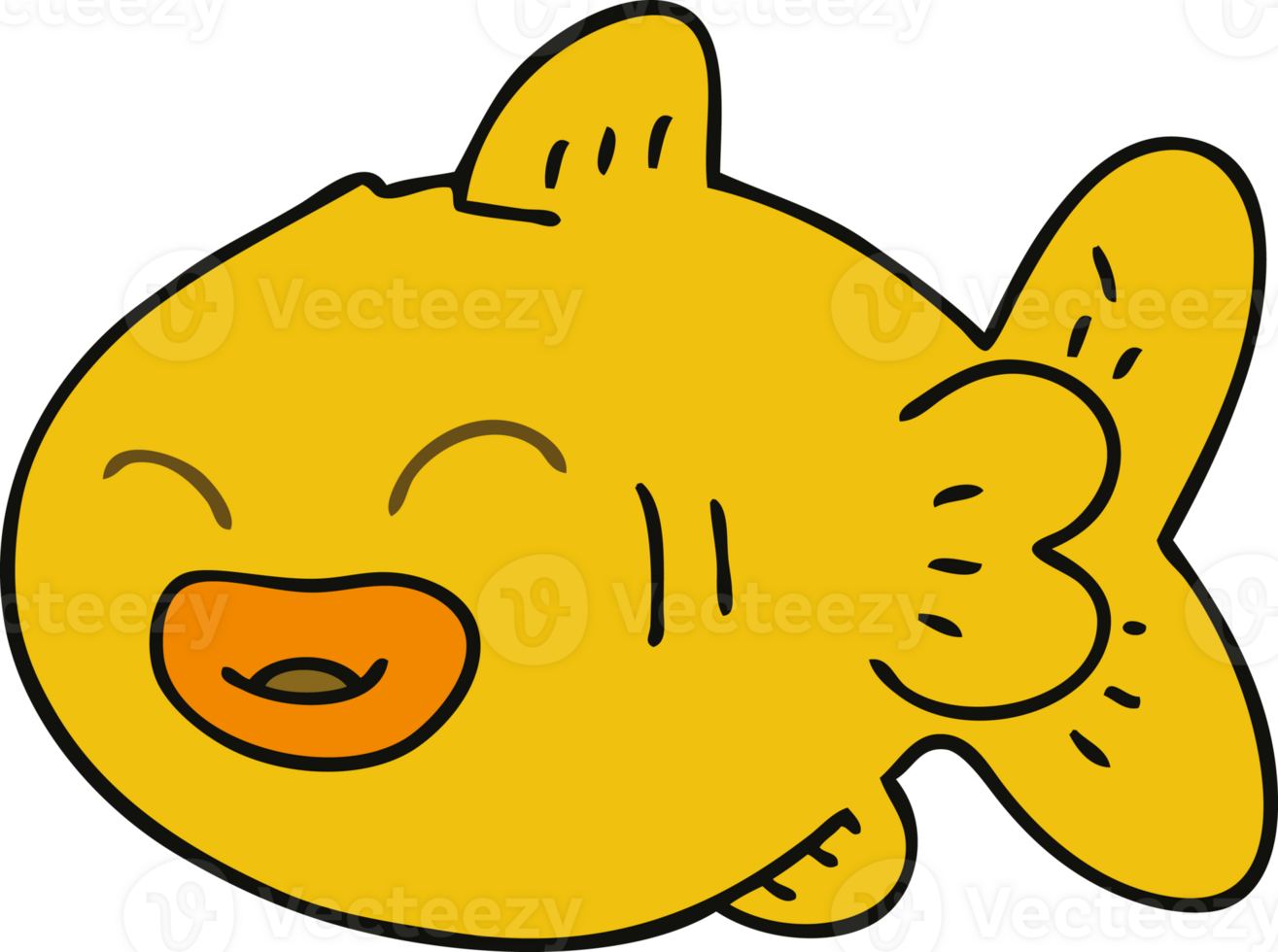 hand drawn quirky cartoon fish png