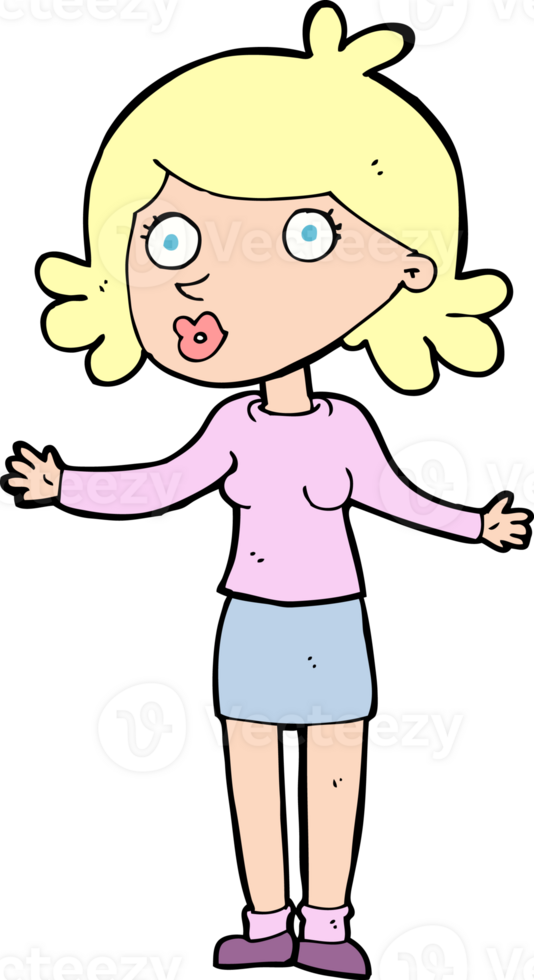 cartoon confused woman png