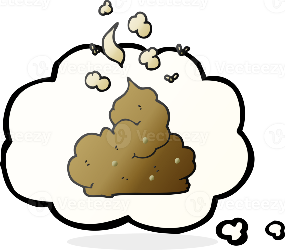 hand drawn thought bubble cartoon gross poop png