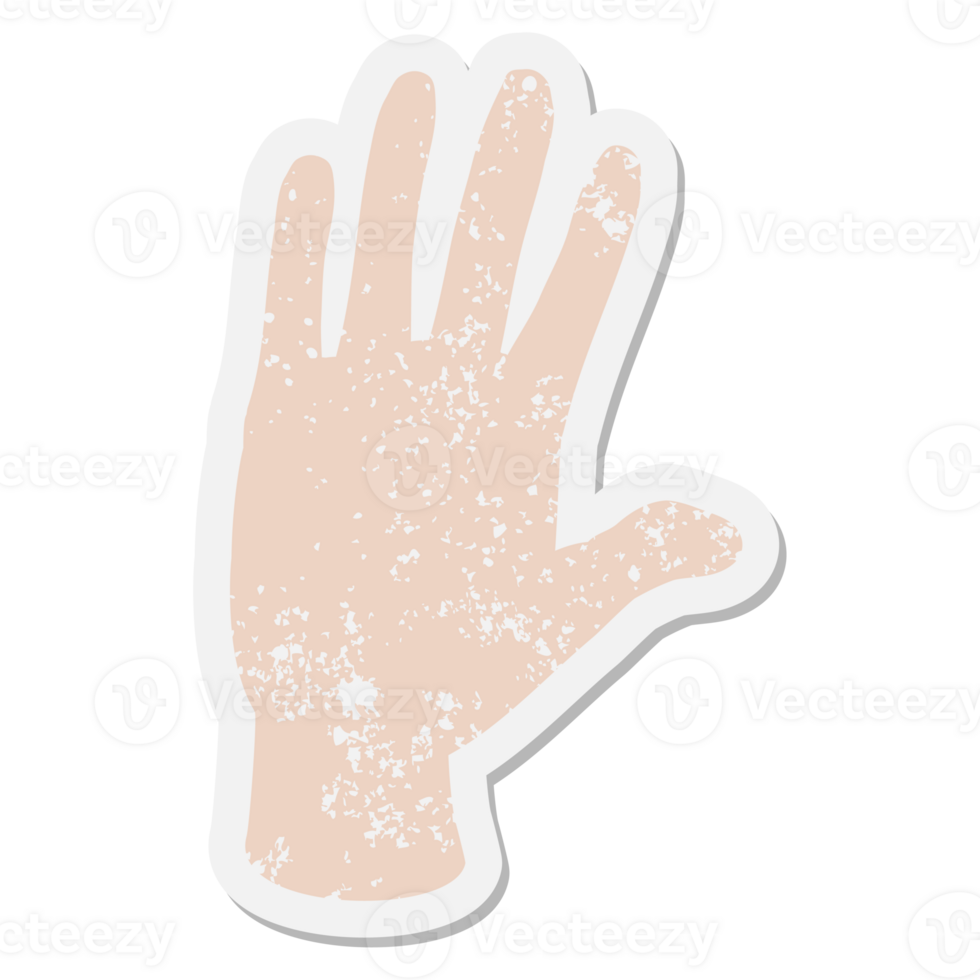 waving hand grunge sticker png