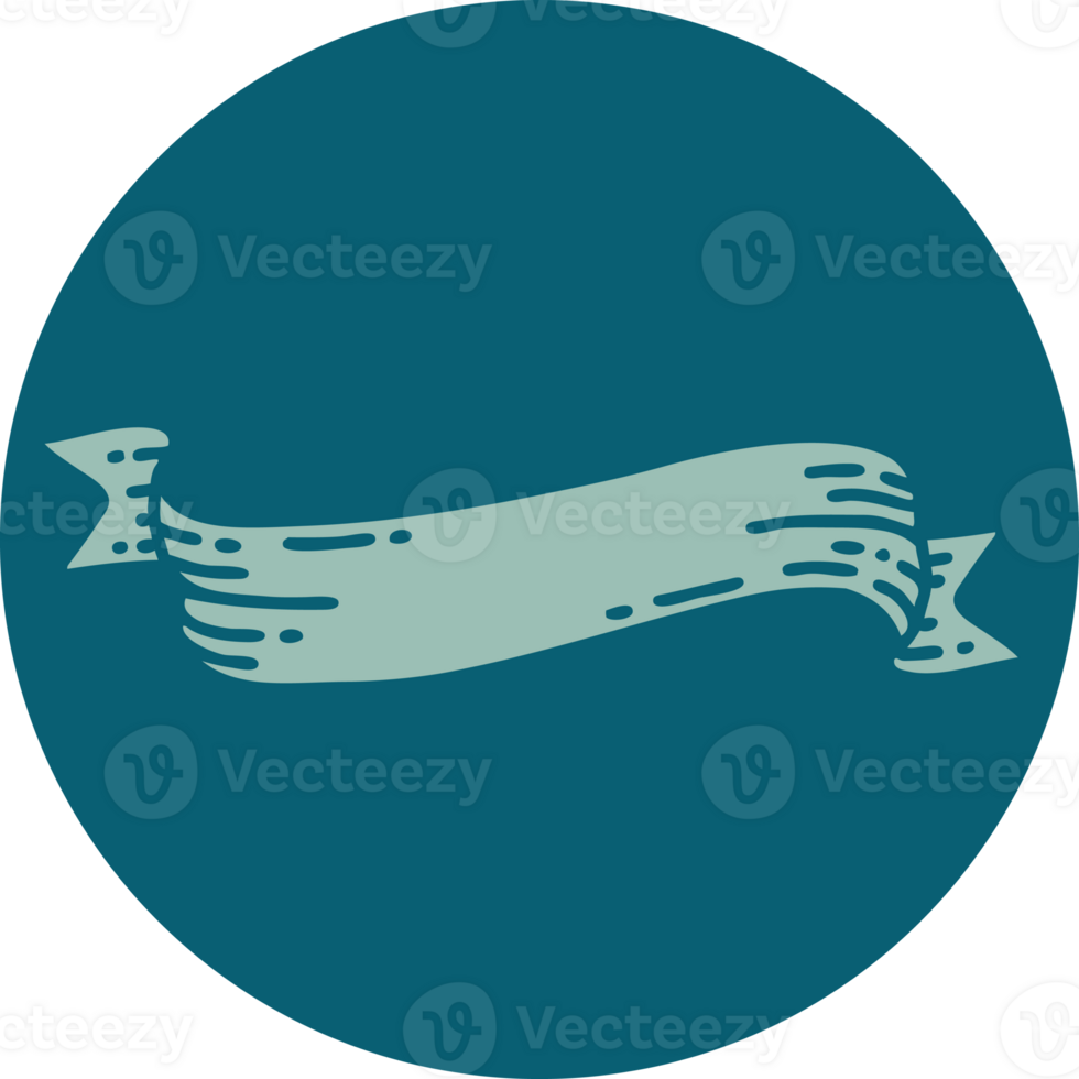 iconic tattoo style image of a banner png