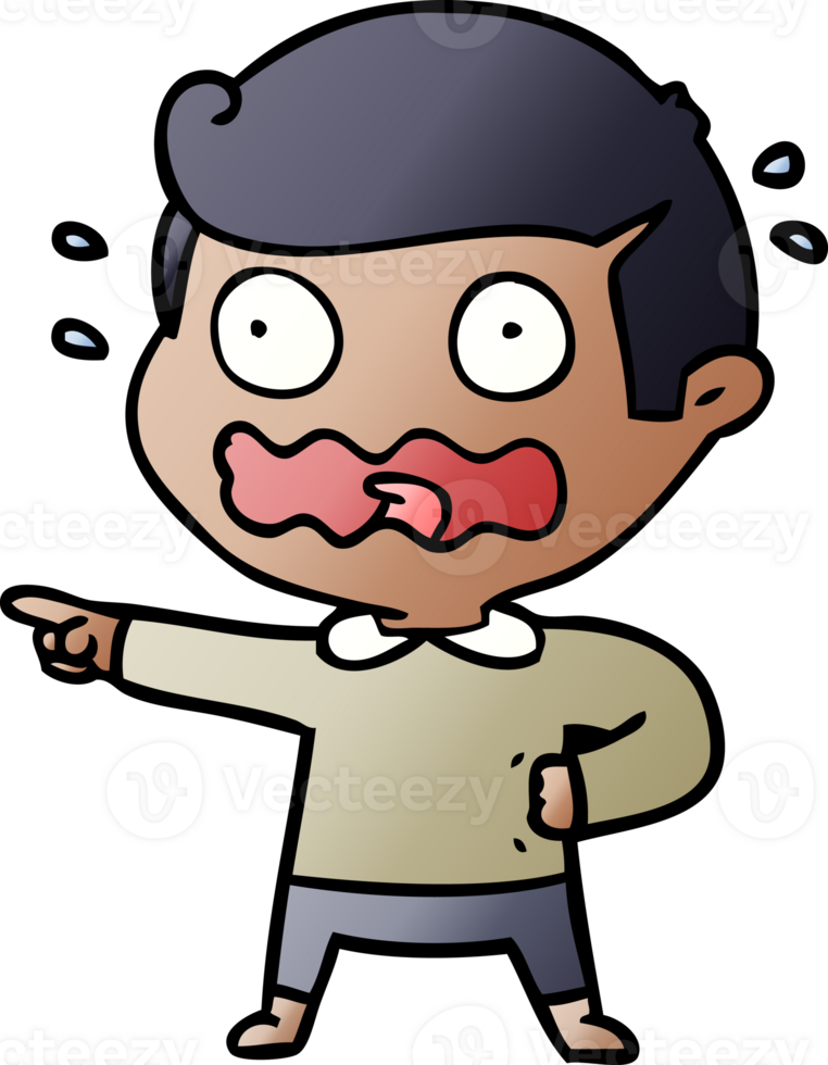 cartoon stressed out pointing png