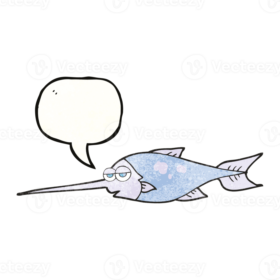 mão desenhado textura discurso bolha desenho animado peixe-espada png