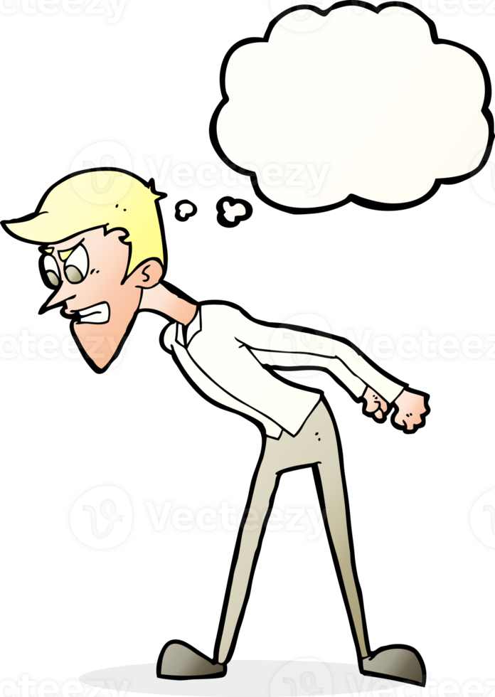 cartoon angry man with thought bubble png