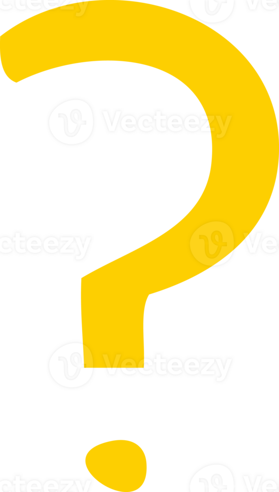 flat color retro cartoon of a question mark png