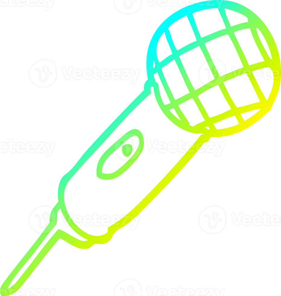 cold gradient line drawing of a cartoon microphone png
