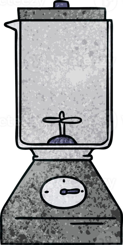hand drawn textured cartoon doodle of a food blender png