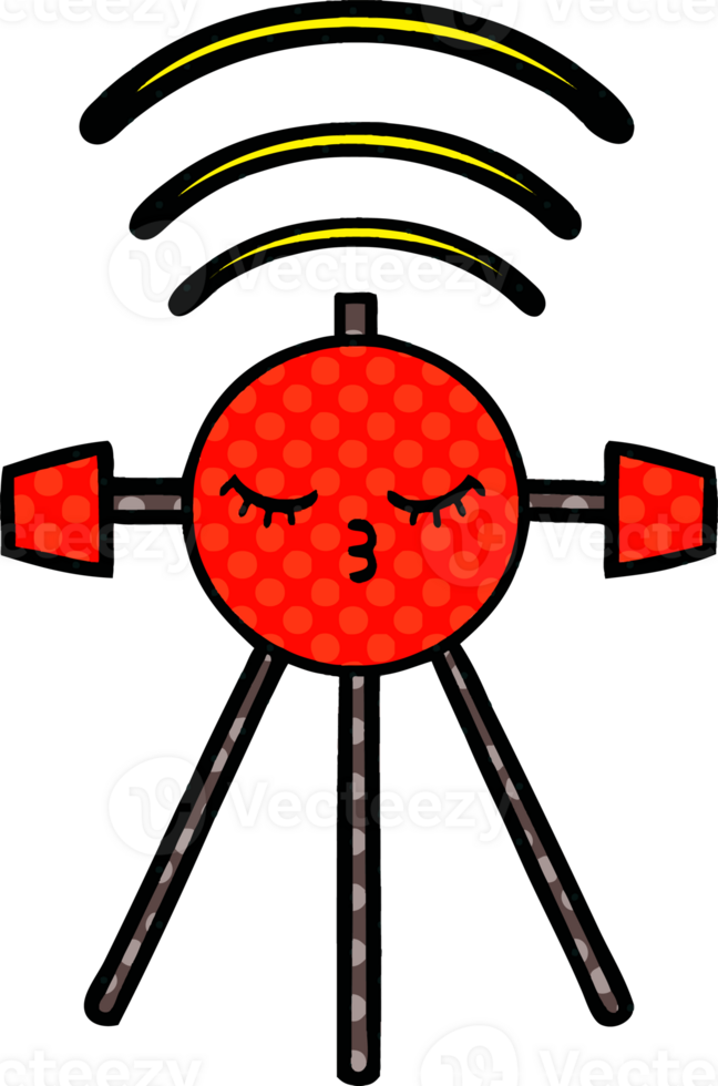 comic book style cartoon of a satellite png