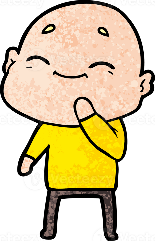 happy cartoon bald man png