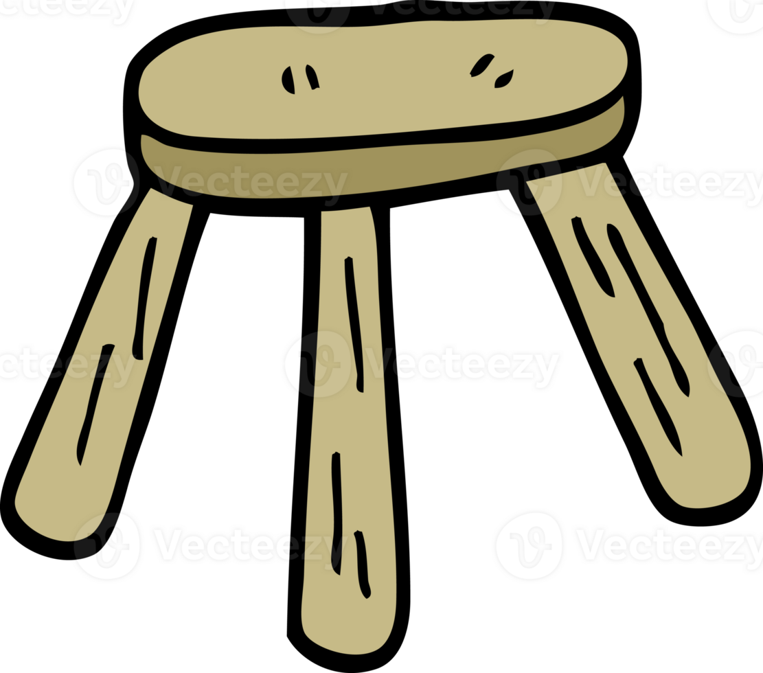 cartoon doodle of a wooden stool png