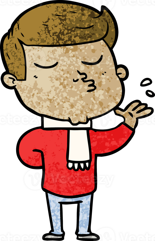 cartoon model guy pouting png