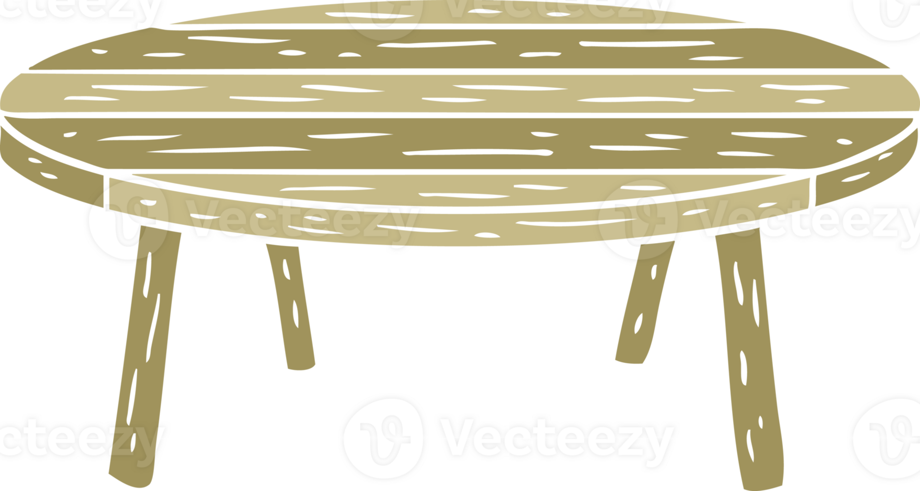 flat color style cartoon table png